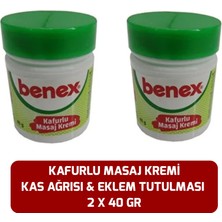 Benex 2 Adet Kafurlu Masaj Kremi Kas Ağrısı & Eklem Tutulmasınakarşı Etkilirahatlatızı KREM40 Gr.