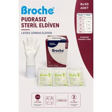 Broche Pudrasız Steril Cerrahi Eldiven 8'li Paket