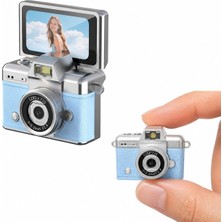 Odea Tr Mini Flip Dijital Kamera, 1.47 Inç Ekran, 48M Fotoğraf Çözünürlüğü, 1080P/720P Video, 128GB Tf Kart Desteği, Type-C Şarj, Flaşlı, Fotoğraf ve Video Kayıt Özellikli | LK-027 Mavi