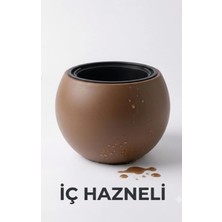 Odea Tr 30X40 cm Iç Hazneli Plastik Mocca Rengi Modern Dekoratif Saksı