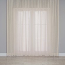 Odea Tr Fabric Design Folded Bej Keten Plus Tül Perde 100 x 200