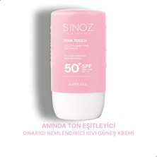 Sinoz Pink Touch Anında Ton Eşitleyici Leke Karşıtı SPF50+ Pembe Sıvı Yüz Güneş Kremi PA++++ 50ml