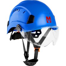 Odea Tr Inşaat Sert Şapkaları Güvenlik Kaskı, Şeffaf Vizör ve Çene Kayışı, Ayarlanabilir Havalandırma Deliği, 53 Ila 63 cm Baret, Ormancılık, Inşaatçılar ve Endüstri Için