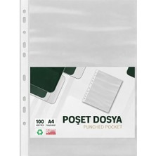 Odea Tr Şeffaf Poşet Dosya 100 Adet – Delikli, Klasör Uyumlu (A4)