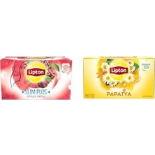 Odea Tr Slim Plus Kiraz Saplı Bardak Süzen Poşet Bitki Çayı 20'li Paket, 40 G ve Lipton Papatya Bardak Süzen Poşet Bitki Çayı 20'li Paket, 30 G
