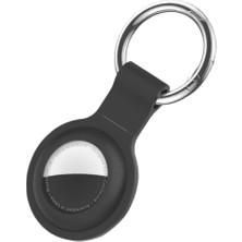 Odea Tr [tag Kılıf ve Anahtarlık ] Air-Tag Için Uyumlu Esnek Silikon Kılıf ve Anahtarlık Gps Takip Cihazı Kılıfı, Çantalar, Bavullar, Çocuklar Için Anahtarlıklı (Siyah)