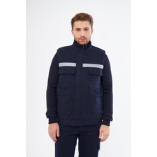 Odea Tr Lacivert Yelek 7/7 GABARDIN%100 Pamuk Kapitoneli Reflektörlü
