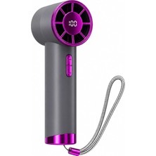 Odea Tr El Fanı Taşınabilir Şarjlı Dijital Göstergeli 5 Ayarlanabilir Hız Kademeli Taşınabilir Soğutucu Fan Kolay Taşınabilirlik Usb-C Şarjlı Masaüstü Seyahat Ofis Kamp Için Vantilatör Fs-18 Mor