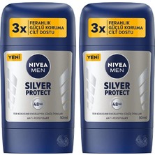 Odea Tr Men Erkek Stick Deodorant Silver Protect 50 Ml, Ter ve Ter Kokusna Karşı 72 Saat Anti-Perspira (2 Paketi)