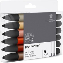 Odea Tr 0290160 Promarker, Profesyonel Yerleşim Kalemi, 2 Uç, Çizimler, Tasarım ve Düzenler Için Ince ve Geniş, Toprak Tonları, 6 Kalem
