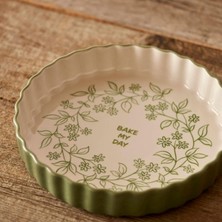 Odea Tr Floral Stoneware Fırın Kabı Beyaz (26X5 Cm)