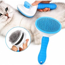 Odea Tr Kedi Köpek Tüy Toplama Tarağı, Otomatik Temizlemeli Evcil Hayvan Tarağı, Paslanmaz Çelik Iğneli Masaj Fırçası, Ergonomik Kaymaz Saplı Kedi Köpek Tüy Bakım ve Tarama Fırçası