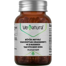 Venatura Cranberry ve D-Mannoz 30 Yumuşak Kapsül Takviye Edici Gıda Yetişkinler İçin Vitamin Desteği