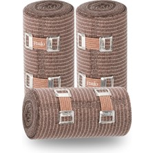 Odea Tr Elastik Bandaj 10 cm x 1,5 M 3'lü Set –%300 Esnek, 4,5 M'ye Kadar Uzayan, Metal Kancalı Destek ve Sargı Bandajı
