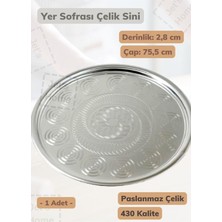 Odea Tr Yer Sofrası Sini 75,5 cm Çelik Tepsi Tepsi Paslanmaz