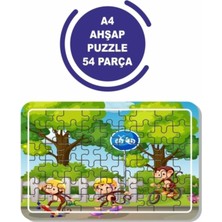 Odea Tr Baskı Atölyesi Sevimli Hayvanlar A4 54 Parça Ahşap Puzzle Pzl 1036