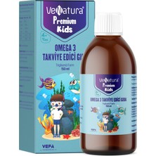 Venatura Premium Kids 150 ml Omega 3 Şurup Portakal Aromalı Çocuklar İçin Vitamin A ve E İçeren Takviye