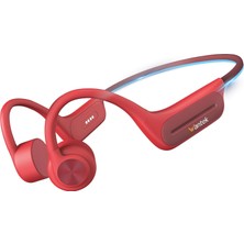 Odea Tr Açık Kulak Bluetooth Kemik Iletim Kulaklık, Yüzme Için IP68 Su Geçirmez, Egzersiz ve Koşu Için Kablosuz Kulaklık, Dahili Mikrofon ve 32 GB Mp3 Çalar (Kırmızı)