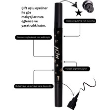 Odea Tr Çift Uçlu Siyah Eyeliner, Ince Uç ve Damga Uçlu, Yüksek Pigmentasyon, Suya Dayanıklı, Dermatolojik Test Edilmiş, Pratik Göz Makyaj Kalemi