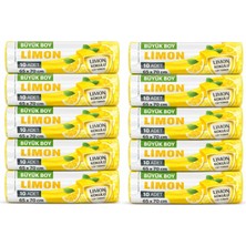 Odea Tr Orta Boy, Limon Kokulu Büzgülü Çöp Torbası, 55X60 Cm, 40 Litre, Su Geçirmez, Kalın, 10 Paket 100 Adet (Orta Boy, 10 Paket Limon Kokulu)