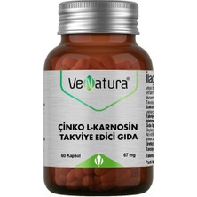 Venatura Çinko L-Karnosin 60 Kapsül Takviye Edici Gıda İçeriği ile Günlük Vitamin Desteği
