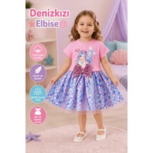 Candar Denizkızı Baskılı Pul Desenli Etekli Kız Bebek Elbisesi – 1-2-3 Yaş