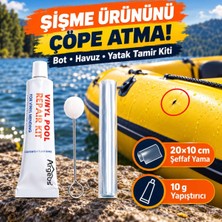 Argeus Şişme Bot Havuz ve Yatak Tamir Kiti 20X10 cm Yama 10 G Yapıştırıcı