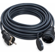 Odea 3X1.5MM%100 Bakır Ttr Topraklı Seyyar Uzatma Kablosu (Siyah, 5 Metre)