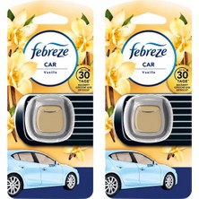 Febreze Car Vanille Vanilya Kokulu Araç Hava Ferahlatıcı Klips 2x2 ml (2’li Paket)