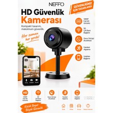 Neffo 1080P Full Hd Mini Wi-Fi Güvenlik Kamerası Gece Görüşlü Hareket Algılamalı 130° Geniş Açı