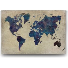 Odea Tabloshop Soyut Dünya Haritası Kanvas Tablo - 75X50CM