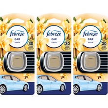 Febreze Car Vanille Vanilya Kokulu Araç Hava Ferahlatıcı Klips 3x2 ml (3’lü Paket)