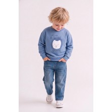 Nk Kids Erkek Bebek 1-4 Yaş Aslan Desenli Sweatshirt Mavi
