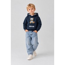 Jacklions Erkek Bebek 1-5 Yaş Ayıcık Desenli Sweatshirt Lacivert