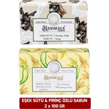 HANIMAGA Pirinç Özlü Sabun & Eşek Sütü Sabunu 2 x 100 Gr.