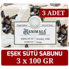 HANIMAGA 3 Adet Eşek Sütü Sabunu Nemlendirici Cilde Yenileyici  Canladnırıcı Sabun  3 x 100 Gr.