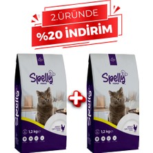Spelly Yetişkin Kedi Maması Tavuklu 1,2 kg x 2 Adet -2,4 kg
