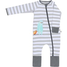 Happy Trend Uyku Tulumu Sloth 2.7 Tog, Kışlık Dolgulu Çocuk Uyku Tulumu, Çift Yönlü Fermuar, 3-4 Yaş, Gri