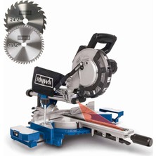 Happy Trend 2000 W, Ø 216 mm Testere Bıçağı, Kesme Kenarı Lazerli ve Led'li 34 cm Kesme Genişliği, Hızlı Kilitli Döner Masa, 2 Sert Metal Testere Bıçağı Dahil