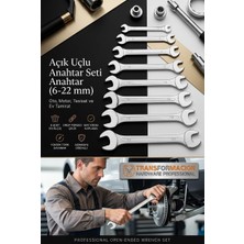 Happy Trend Açık Uçlu Anahtar Seti - Iki Ağızlı Anahtar - Iki Ucu Açık Vanadium Çelik Anahtar 8 Li Set 721779