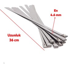 Happy Trend Cırt Kelepçe Metal Paslanmaz Çelik Kablo Zip Bağı Çok Amaçlı Bağlama 4.6X360 1 Adet