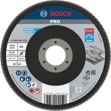 Happy Trend 1 x Pro Metal X571 Yelpaze Taşlama Diski, Açılı Tasarım, Fiber, Küçük Açılı Taşlama Makinesi Için (Çelik, Paslanmaz Çelik, Ø 125 Mm, Granülasyon 60, Profesyonel Aksesuar, Küçük Açılı Taşlama