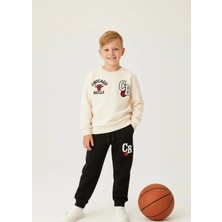 Beka Kids Erkek Çocuk Kalın Pamuklu Kumaş Baskı Detaylı Sweatshirt Pantolon Alt Üst Takım