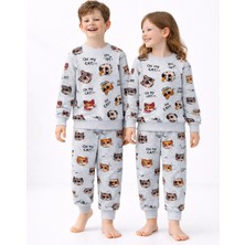 Beka Kids Çocuk Desenli Uzun Kollu Pijama Takımı Unisex Alt Üst Set