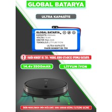 Global Batarya Fakirt Robert Rs 730 Uyumlu Robot Süpürge Bataryası 14.4V 3500MAH Pil (Ultra Kapasite)