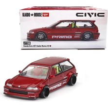 Die Grup Tr Honda Civic (Ef) Kaido Works V2 Mini Gt'den Kırmızı 156 Diecast 1:64