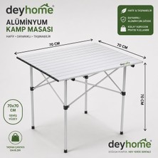 Die Grup Tr Katlanabilir Alüminyum Kamp Masası 70X70X70 cm Gümüş