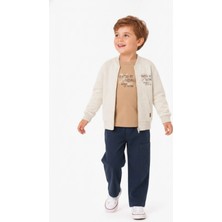 Nk Kids Erkek Bebek 1-4 Yaş Sırt Baskılı Pamuklu Uzunkol T-Shirt Camel