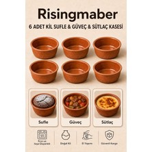 Die Grup Tr 6 Adet Sütlaç Çömlek Kasesi Sufle Kasesi ve Güveç Seti Fırın Kasesi, Toprak Çömlek Kase Takımı MG01