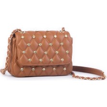 Ada Çanta Kırtasiye Nas Bag Kadın Taşlı Zincirli Şık Kapitone Çapraz Çanta ( 21X12 cm ) ARD5997774